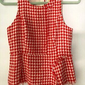 Maeve Anthropologie Houndstooth Peplum Sleeveless Top Size 6 - NWT
